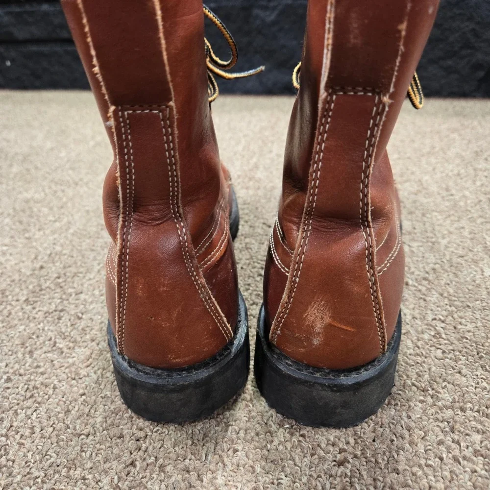 VTG 60s Herman Survivor Boots Mens Size 7‎ Brown Leather Steel Toe Logger